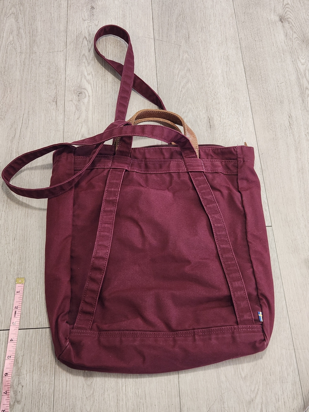 Fjallraven Totepack No 1 Maroon Burgundy G-1000 Leather Convertible Bag - Picture 5 of 7